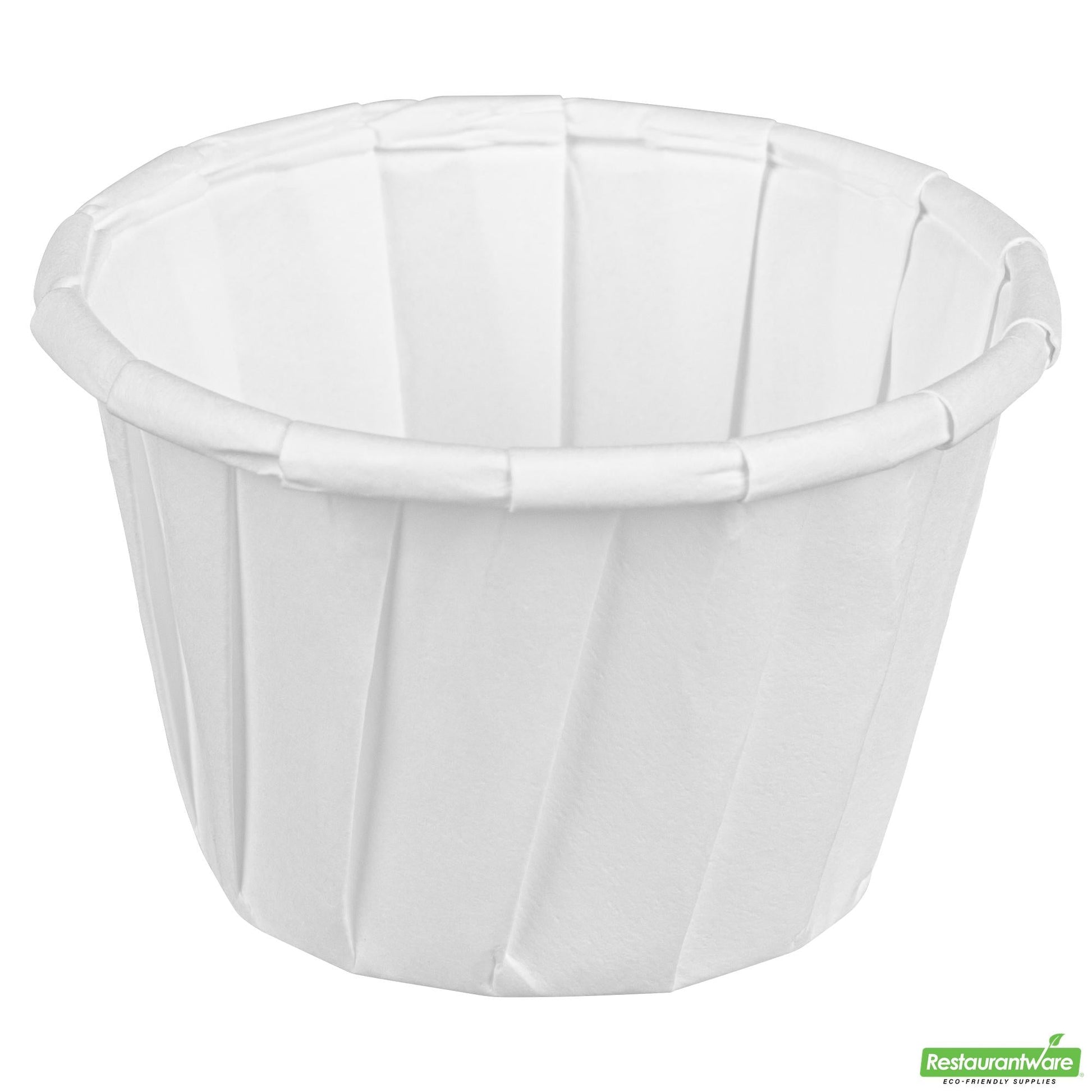 Wholesale Restaurantware Sustain 1.25 Oz White Paper Portion Cup - Compostable - 2000 Count Box- Bulk