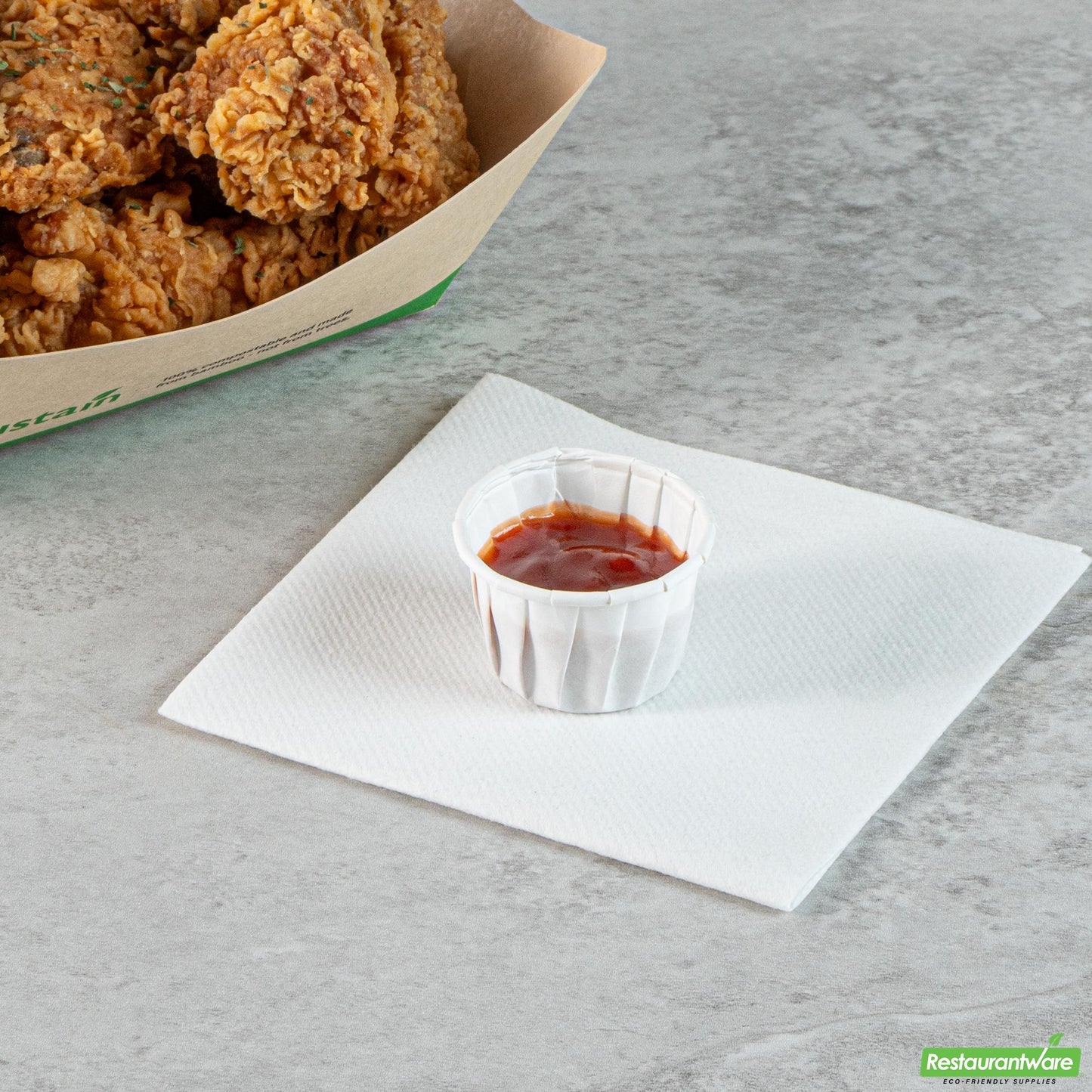 Wholesale Restaurantware Sustain 1.25 Oz White Paper Portion Cup - Compostable - 2000 Count Box- Bulk