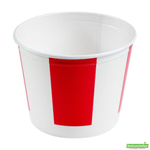 Wholesale Restaurantware 150 Oz Red and White Paper Chicken Bucket - with Lid- Bulk