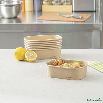 Wholesale Restaurantware Oval Kraft Paper Serving Container - Oven-Safe - 6.8" X 4.7" X 2"- Bulk