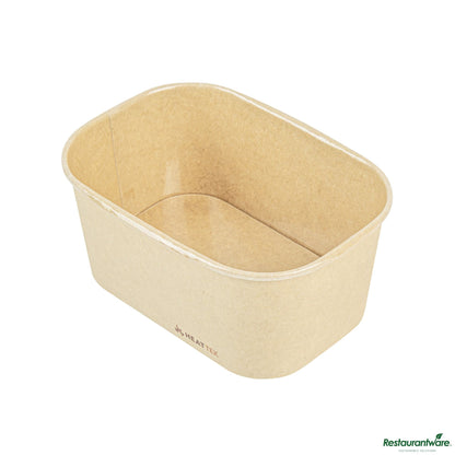 Wholesale Restaurantware 34 Oz Oval Kraft Paper Serving Container - Oven-Safe - 6.8" X 4.7" X 3"- Bulk