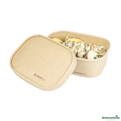 Wholesale Restaurantware Oval Kraft Paper Lid - Fits 17, 20, 25 and 34 Oz Serving Container - 6.8" X 4.7" X 0.8"- Bulk
