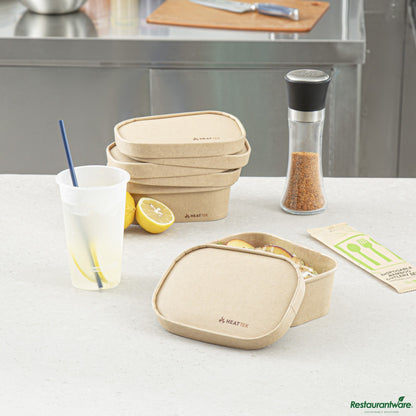 Wholesale Restaurantware Oval Kraft Paper Lid - Fits 17, 20, 25 and 34 Oz Serving Container - 6.8" X 4.7" X 0.8"- Bulk