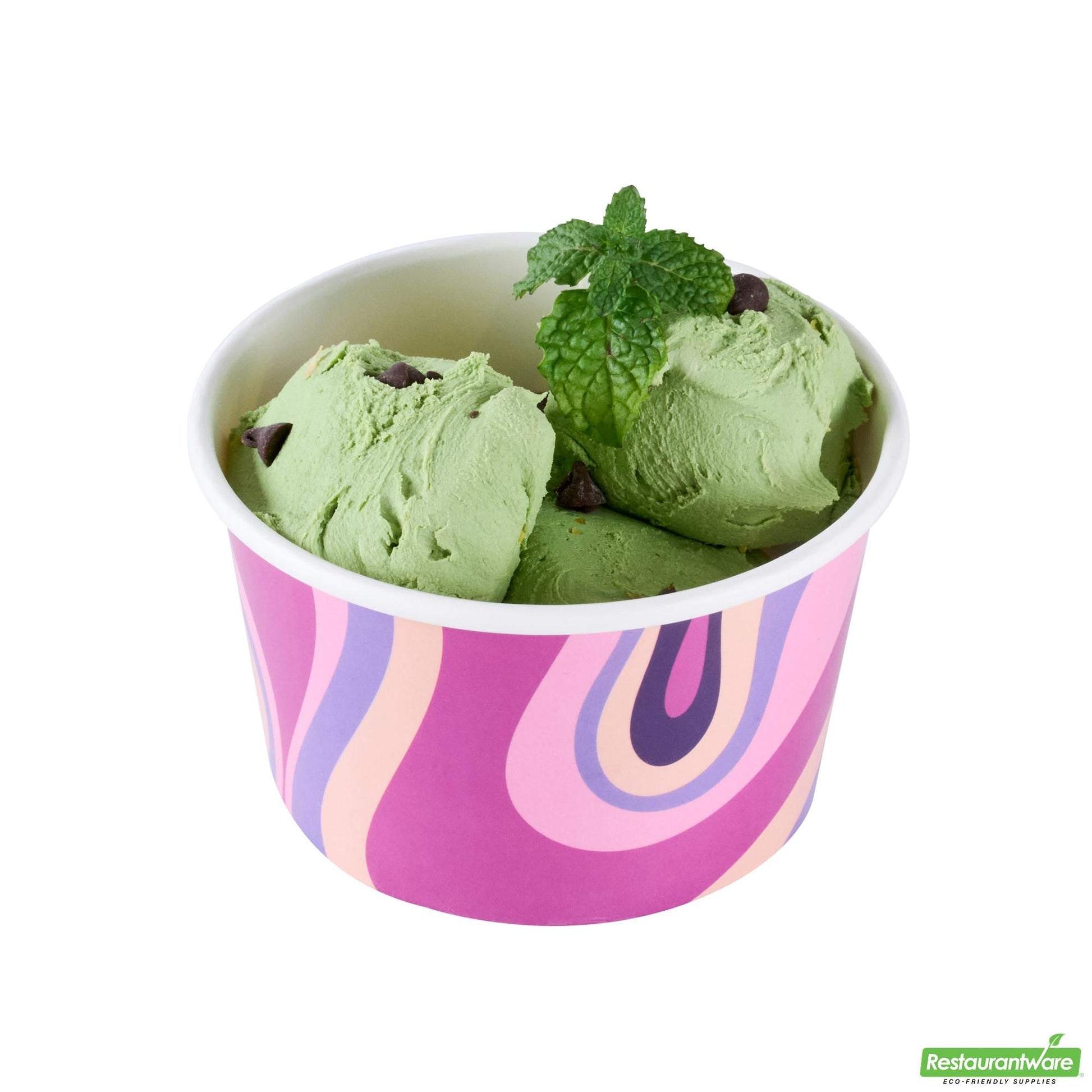 Wholesale Restaurantware 8 Oz Round Midnight Groove Paper to Go Cup - 3.8" X 3.8" X 2.3"- Bulk