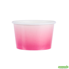 Wholesale Restaurantware 8 Oz Round Pink and White Ombre Paper to Go Cup - 3.8" X 3.8" X 2.3"- Bulk
