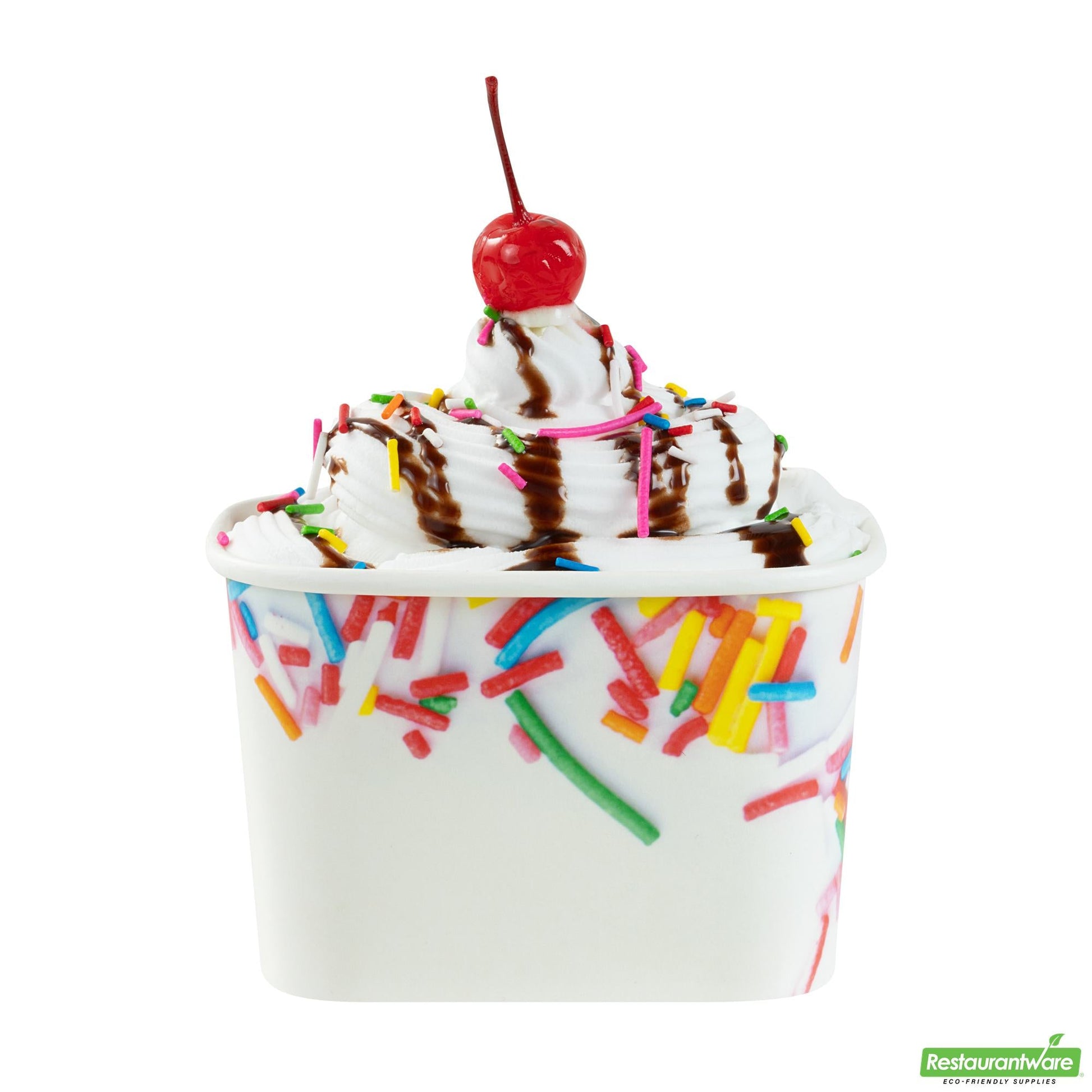 Wholesale Restaurantware 12 Oz Square Paper to Go Cup - with Festive Sprinkles - 4.2" X 3.2" X 2.7"- Bulk