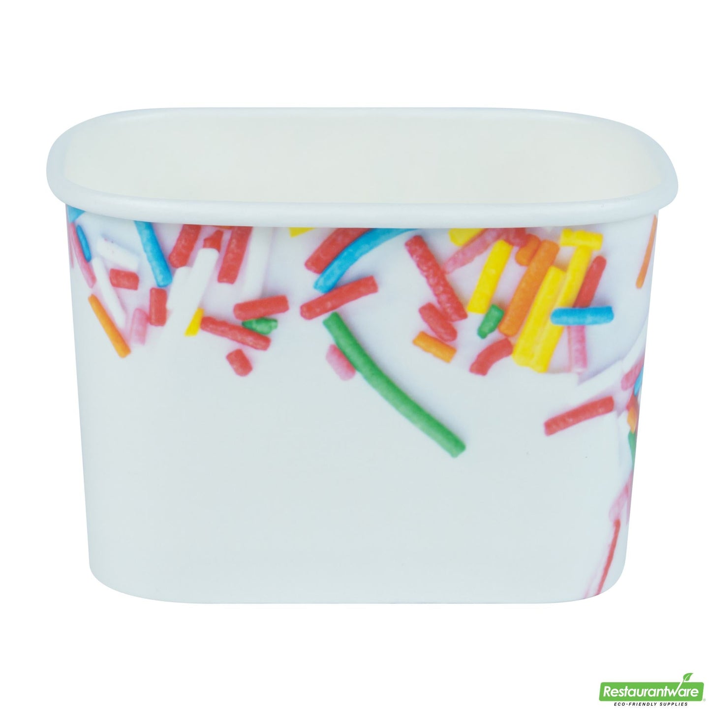 Wholesale Restaurantware 12 Oz Square Paper to Go Cup - with Festive Sprinkles - 4.2" X 3.2" X 2.7"- Bulk