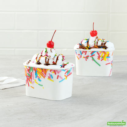 Wholesale Restaurantware 12 Oz Square Paper to Go Cup - with Festive Sprinkles - 4.2" X 3.2" X 2.7"- Bulk