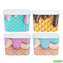 Wholesale Restaurantware 12 Oz Square Assorted Cone Paper to Go Cup - 4.2" X 3.2" X 2.7"- Bulk