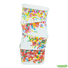Wholesale Restaurantware 12 Oz Square Assorted Sprinkles Paper to Go Cup - 4.2" X 3.2" X 2.7"- Bulk