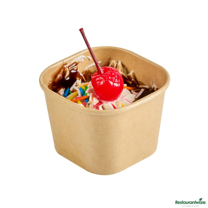 Wholesale Restaurantware 3 Oz Square Kraft Paper to Go Cup - 2.5" X 2.5" X 1.8"- Bulk