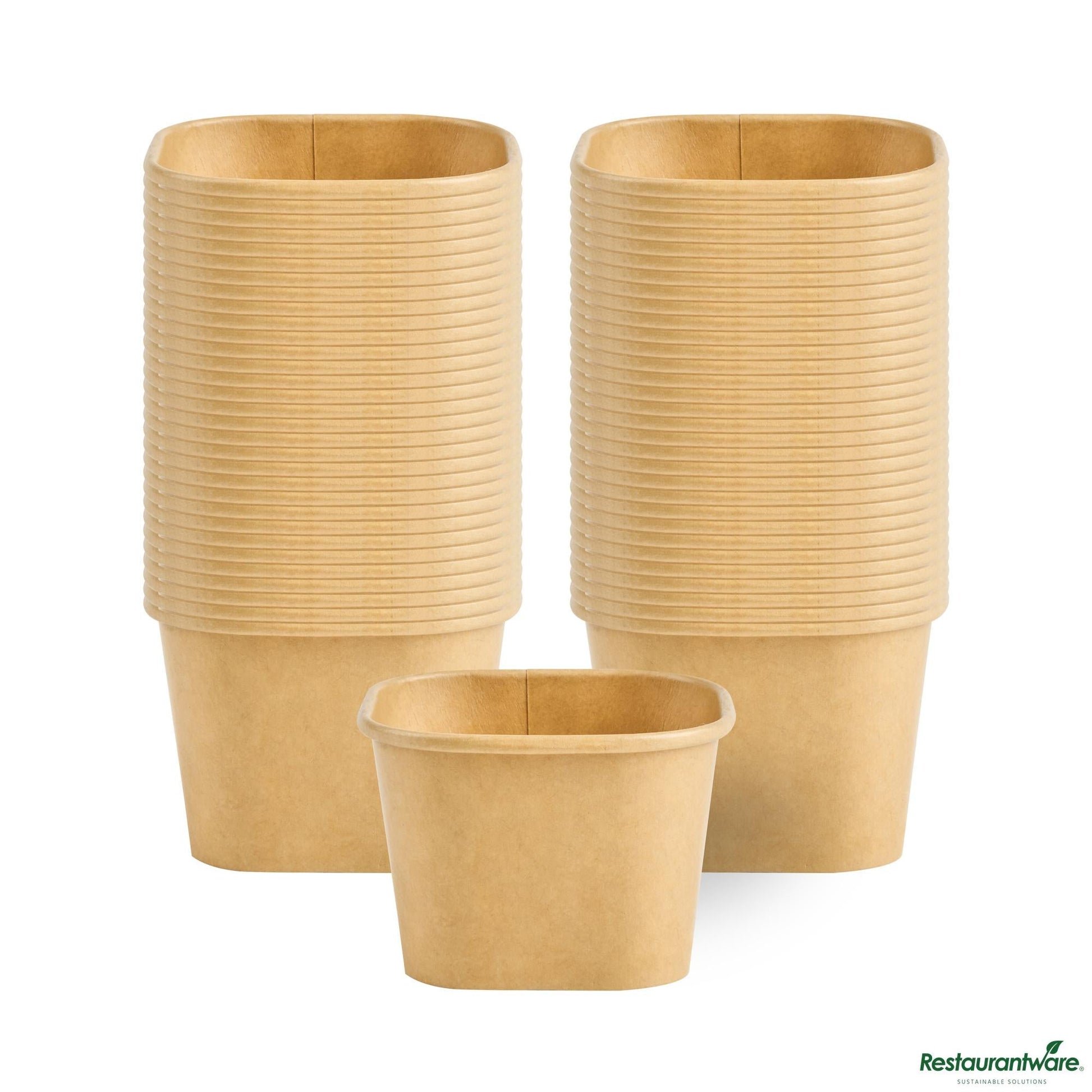 Wholesale Restaurantware 3 Oz Square Kraft Paper to Go Cup - 2.5" X 2.5" X 1.8"- Bulk