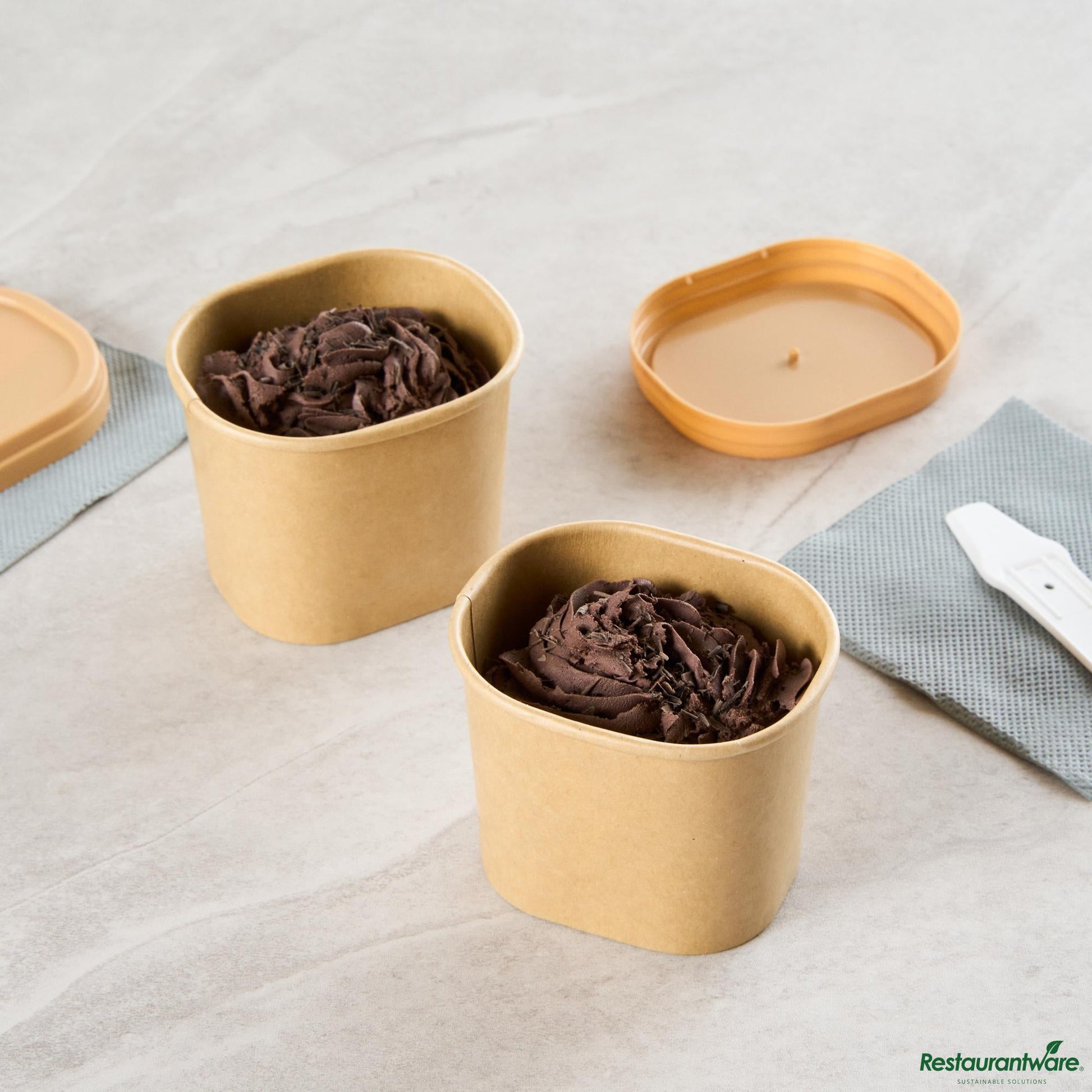 Wholesale Restaurantware 5 Oz Square Kraft Paper to Go Cup - 3" X 2.5" X 2.4"- Bulk