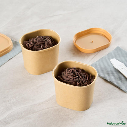 Wholesale Restaurantware 5 Oz Square Kraft Paper to Go Cup - 3" X 2.5" X 2.4"- Bulk
