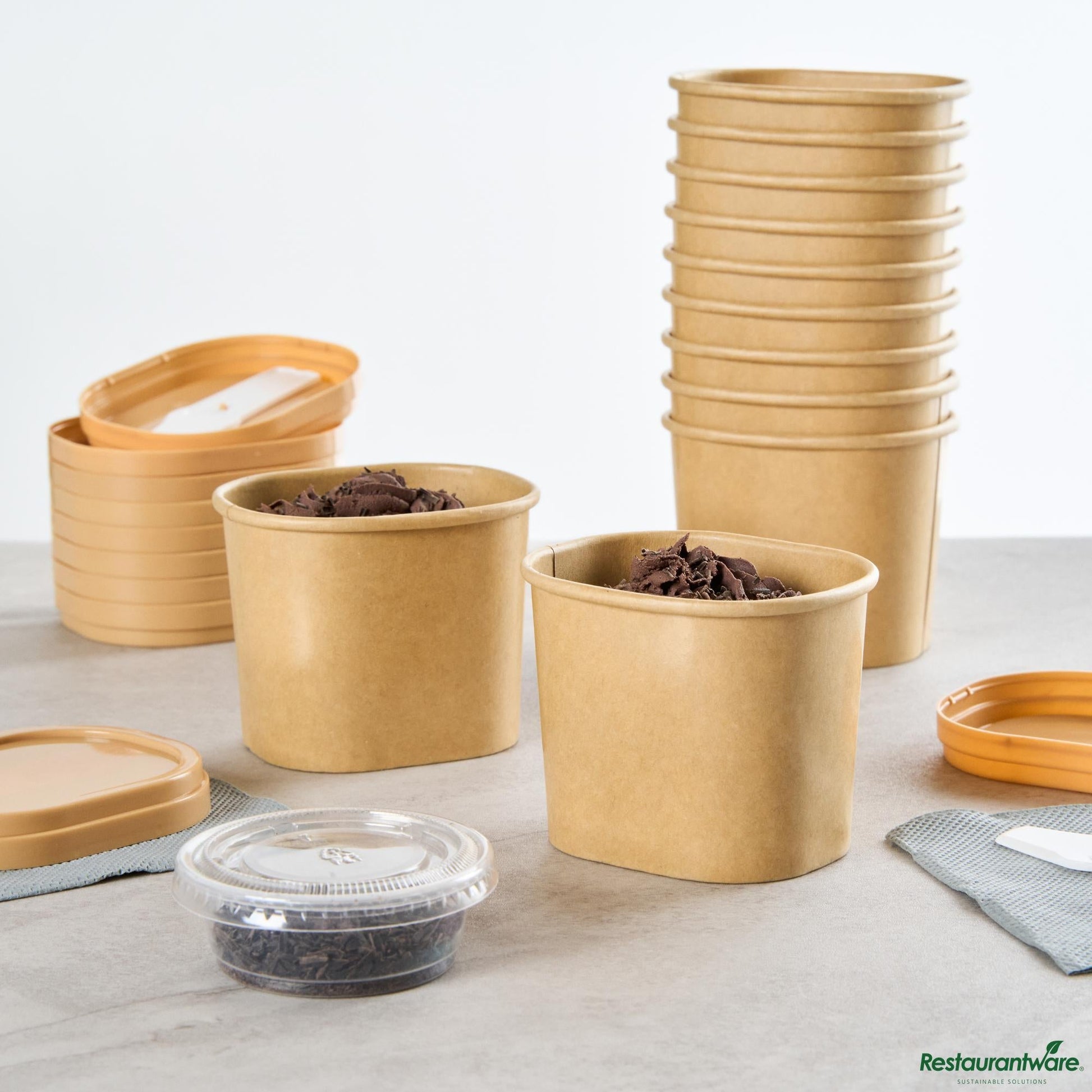 Wholesale Restaurantware 5 Oz Square Kraft Paper to Go Cup - 3" X 2.5" X 2.4"- Bulk