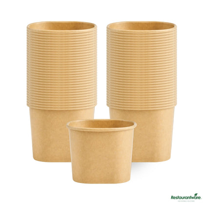 Wholesale Restaurantware 5 Oz Square Kraft Paper to Go Cup - 3" X 2.5" X 2.4"- Bulk