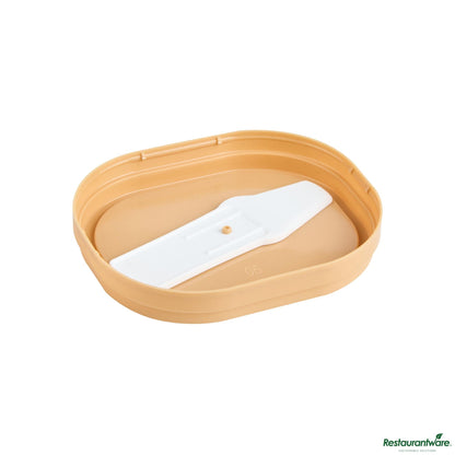 Wholesale Restaurantware Square Brown Plastic Lid - Fits 4 Oz to Go Cup, with Spoon - 3" X 2.5" X 0.5"- Bulk