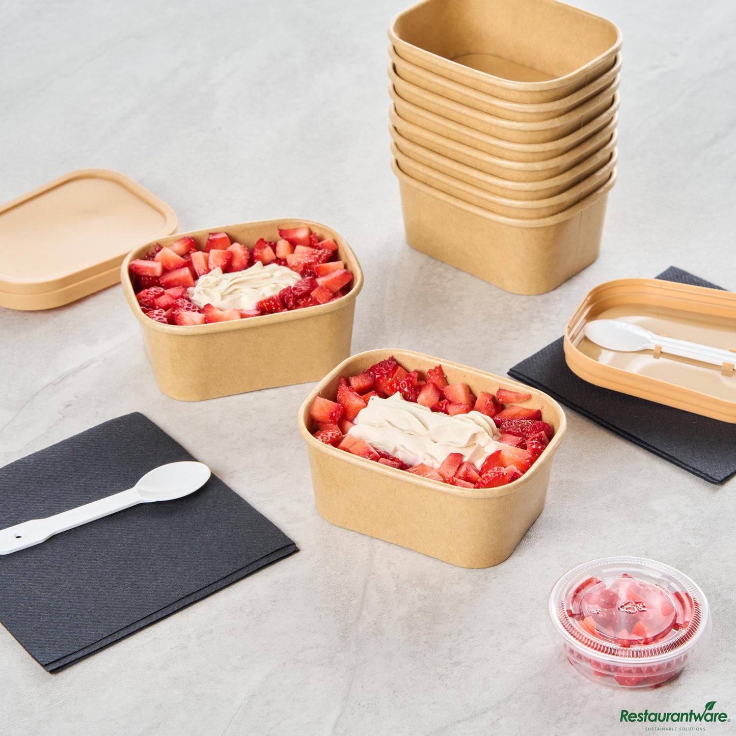 Wholesale Restaurantware 7 Oz Square Kraft Paper to Go Cup - 4.2" X 3.2" X 1.8"- Bulk
