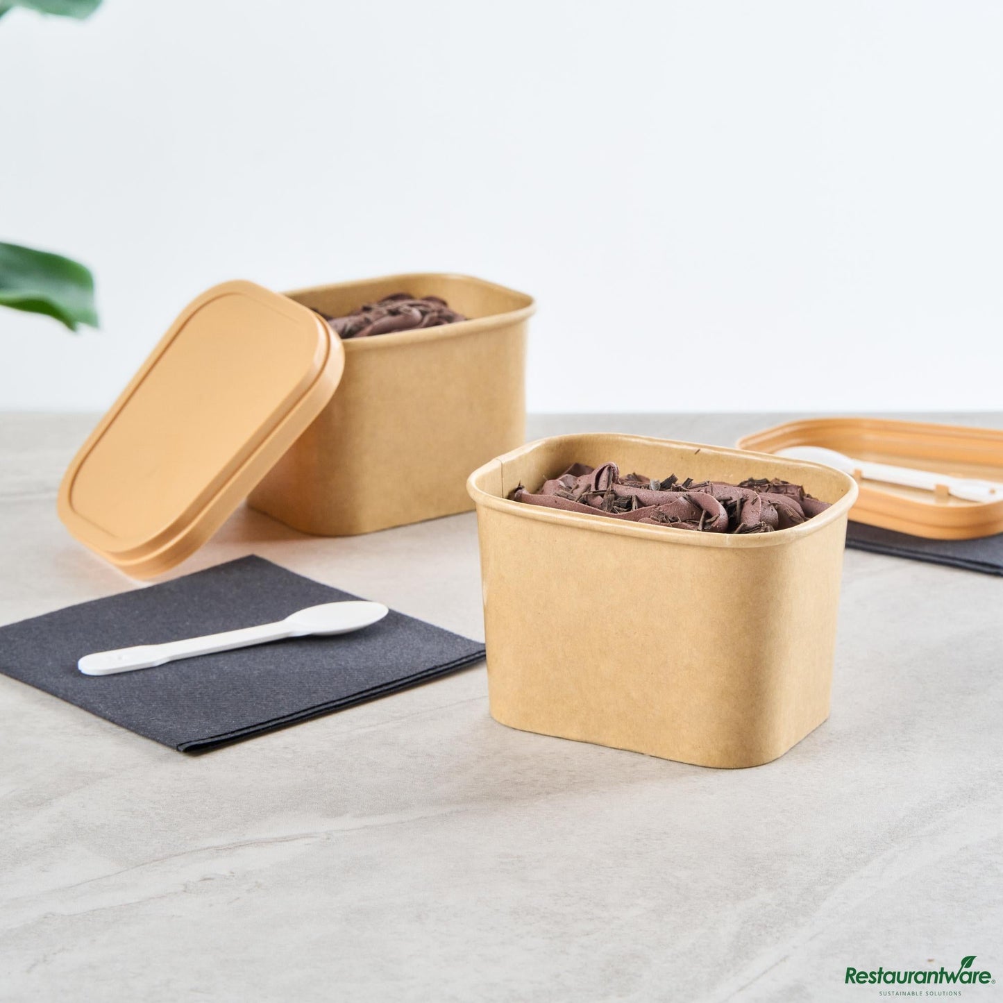 Restaurantware 12 Oz Square Kraft Paper to Go Cup - 4.2" X 3.2" X 2.7"