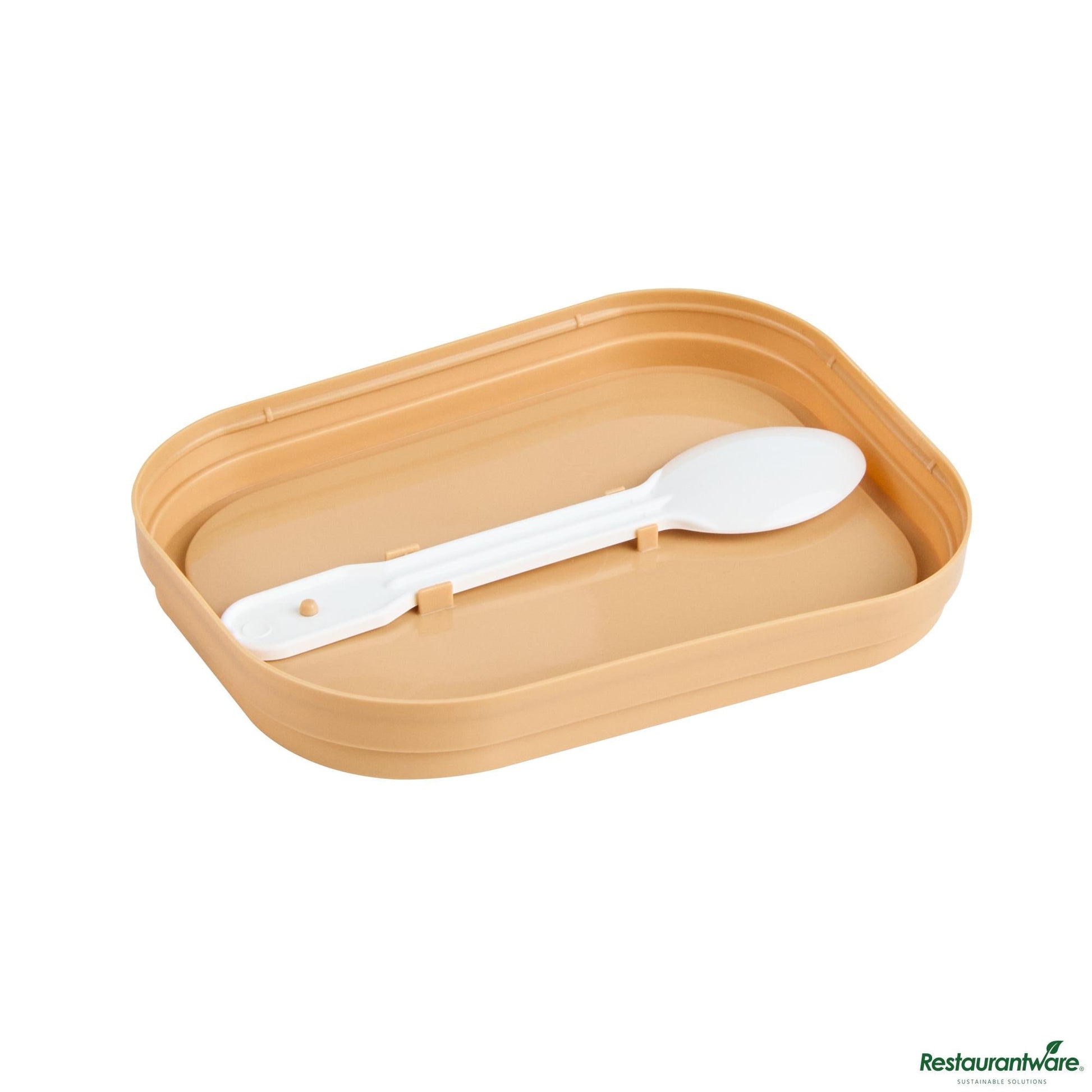 Wholesale Restaurantware Square Brown Plastic Lid - Fits 7 and 12 Oz to Go Cups, with Spoon - 4.2" X 3.2" X 0.6"- Bulk