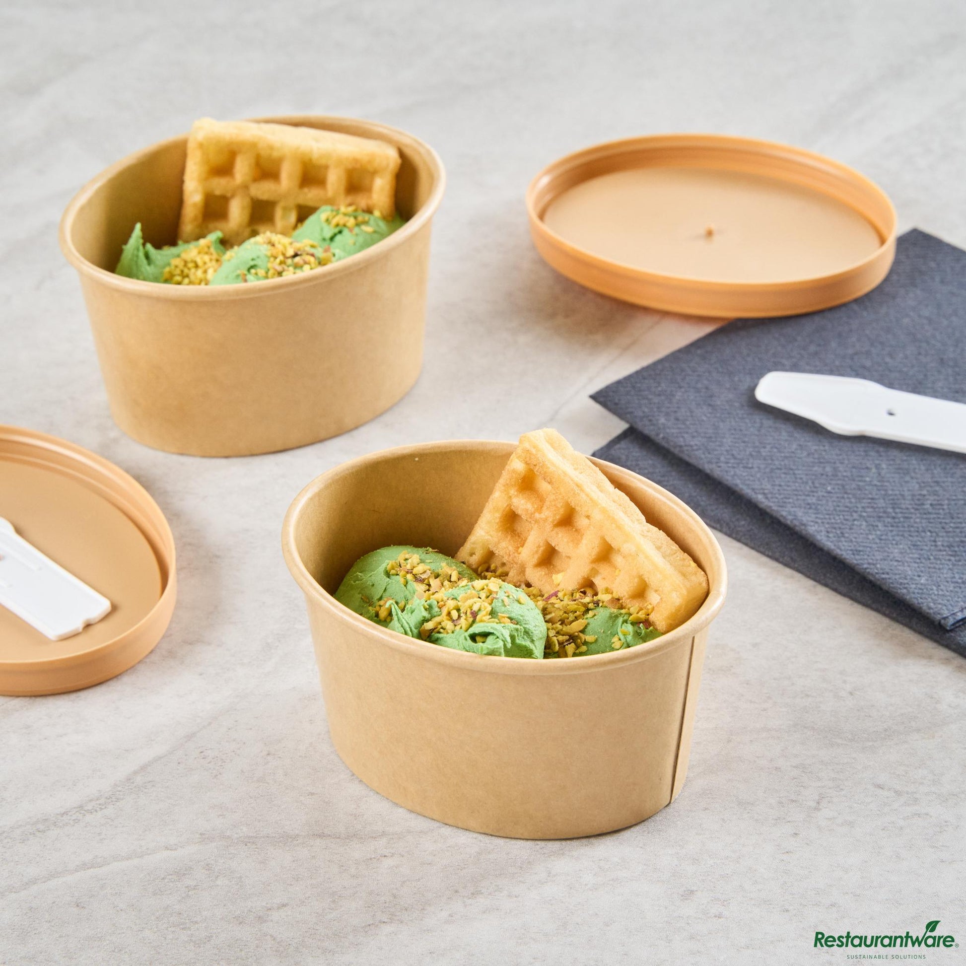 Wholesale Restaurantware 6 Oz Oval Kraft Paper to Go Cup - 3.9" X 3" X 2.1"- Bulk
