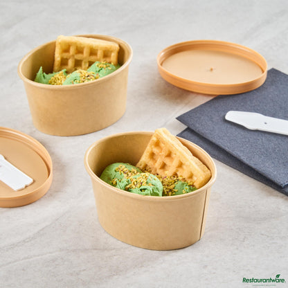 Wholesale Restaurantware 6 Oz Oval Kraft Paper to Go Cup - 3.9" X 3" X 2.1"- Bulk