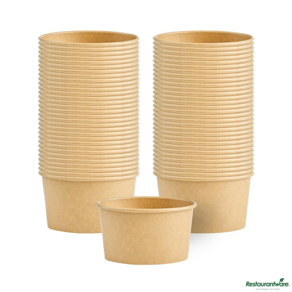 Wholesale Restaurantware 6 Oz Oval Kraft Paper to Go Cup - 3.9" X 3" X 2.1"- Bulk
