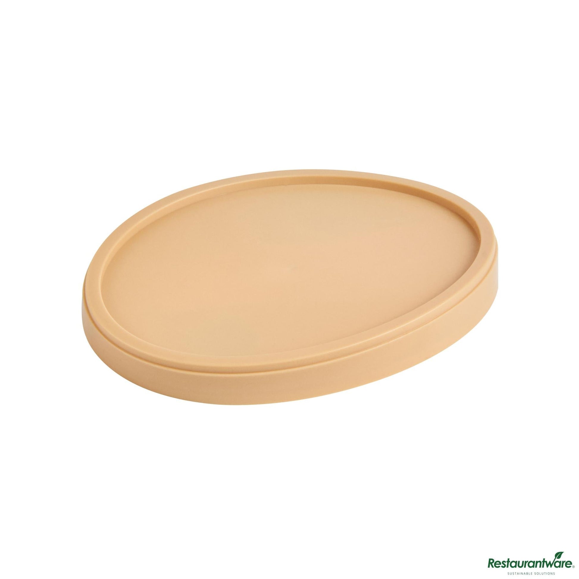 Wholesale Restaurantware Oval Brown Plastic Lid - Fits 6 Oz to Go Cup, with Spoon - 3.9" X 3" X 0.4"- Bulk