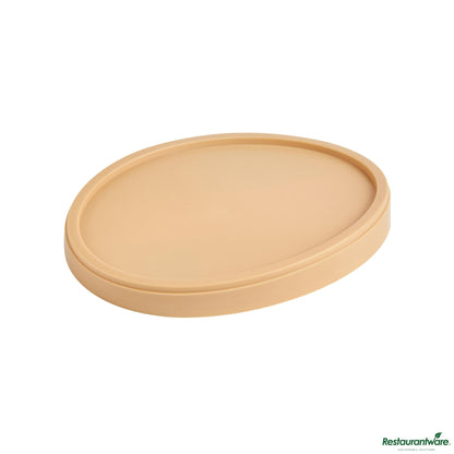 Wholesale Restaurantware Oval Brown Plastic Lid - Fits 6 Oz to Go Cup, with Spoon - 3.9" X 3" X 0.4"- Bulk