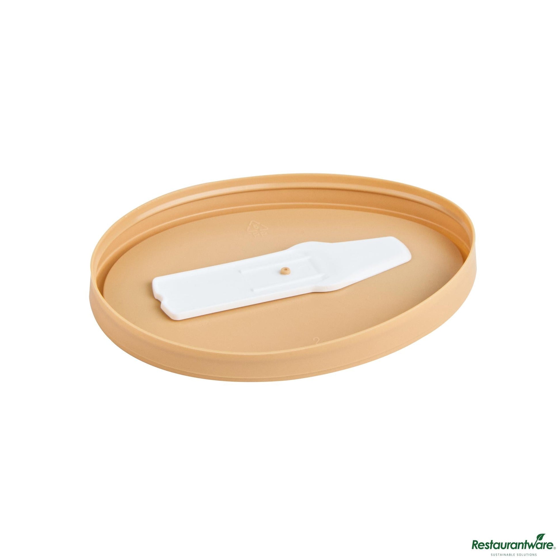 Wholesale Restaurantware Oval Brown Plastic Lid - Fits 6 Oz to Go Cup, with Spoon - 3.9" X 3" X 0.4"- Bulk