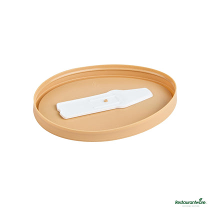 Wholesale Restaurantware Oval Brown Plastic Lid - Fits 6 Oz to Go Cup, with Spoon - 3.9" X 3" X 0.4"- Bulk