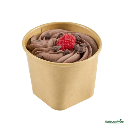 Restaurantware 6 Oz Round Kraft Paper to Go Cup - with Square Bottom - 3.4" X 3.4" X 2.6"