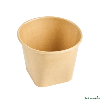 Restaurantware 6 Oz Round Kraft Paper to Go Cup - with Square Bottom - 3.4" X 3.4" X 2.6"