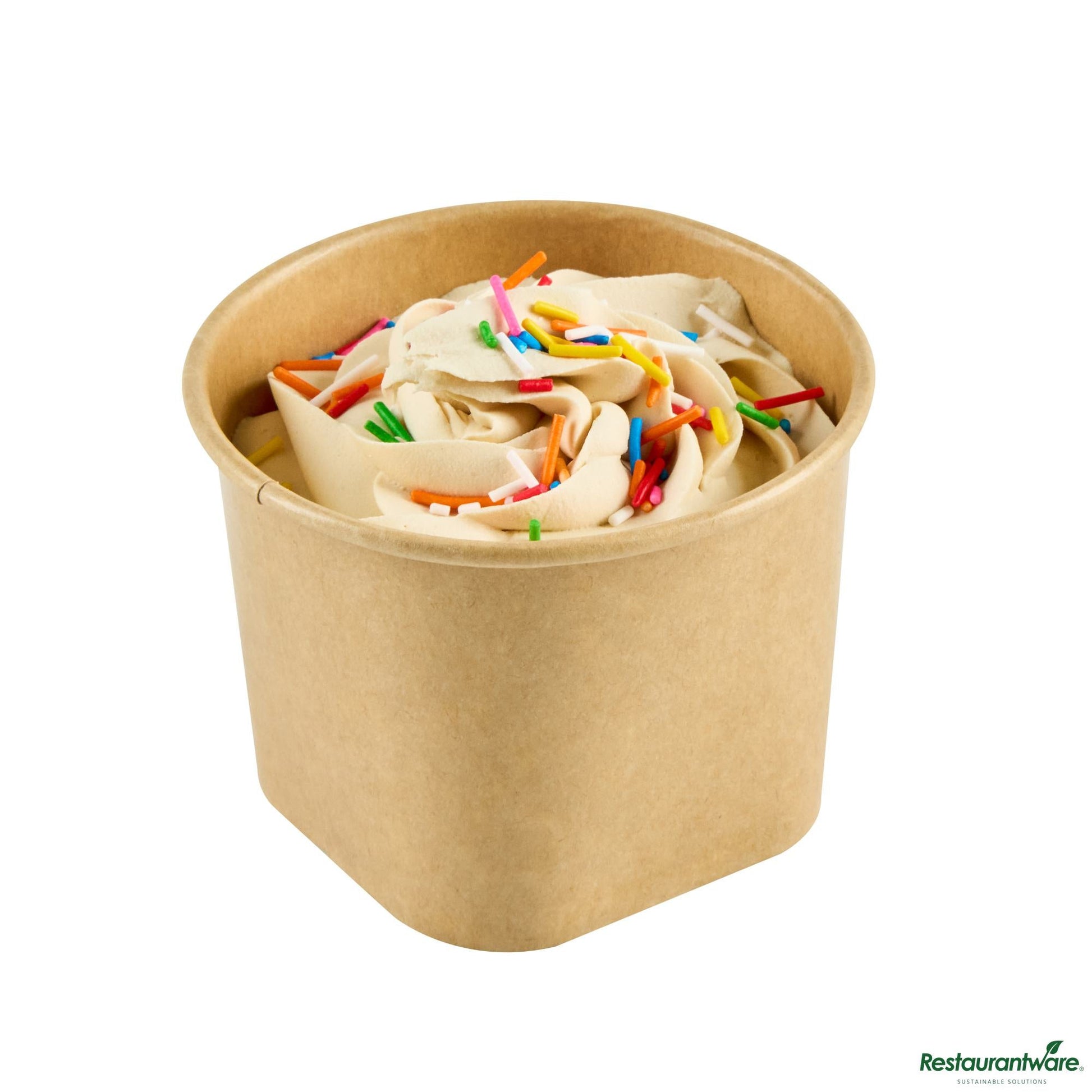 Wholesale Restaurantware 12 Oz Round Kraft Paper to Go Cup - with Square Bottom - 3.8" X 3.8" X 2.9"- Bulk