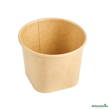 Wholesale Restaurantware 12 Oz Round Kraft Paper to Go Cup - with Square Bottom - 3.8" X 3.8" X 2.9"- Bulk