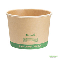 Wholesale Restaurantware 16 Oz Round Kraft Paper Soup Container - Compostable - 4.5" X 4.5" X 3.2"- Bulk