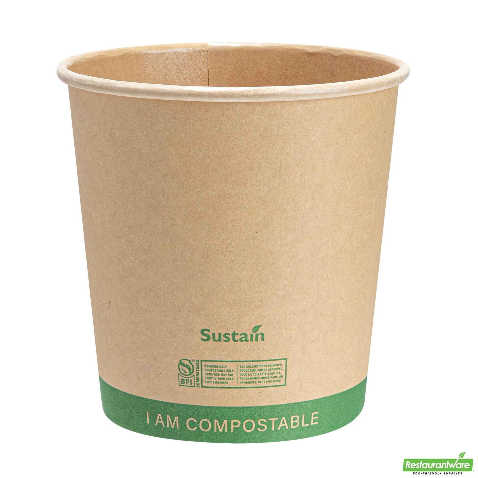 Wholesale Restaurantware 24 Oz Round Kraft Paper Soup Container - Compostable - 4.5" X 4.5" X 4.4"- Bulk