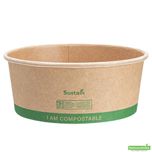 Wholesale Restaurantware 17 Oz Round Kraft Paper Take Out Container - Compostable - 5.9" X 5.9" X 2"- Bulk
