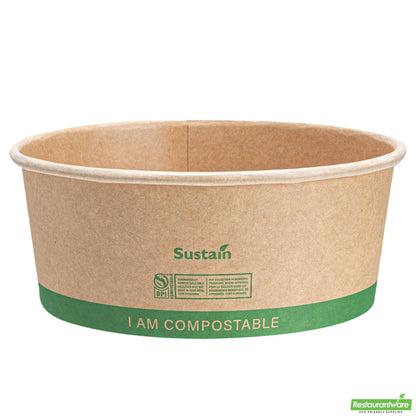 Wholesale Restaurantware 17 Oz Round Kraft Paper Take Out Container - Compostable - 5.9" X 5.9" X 2"- Bulk