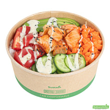 Wholesale Restaurantware 37 Oz Round Kraft Paper Take Out Container - Compostable - 6.5" X 6.5" X 2.6"- Bulk