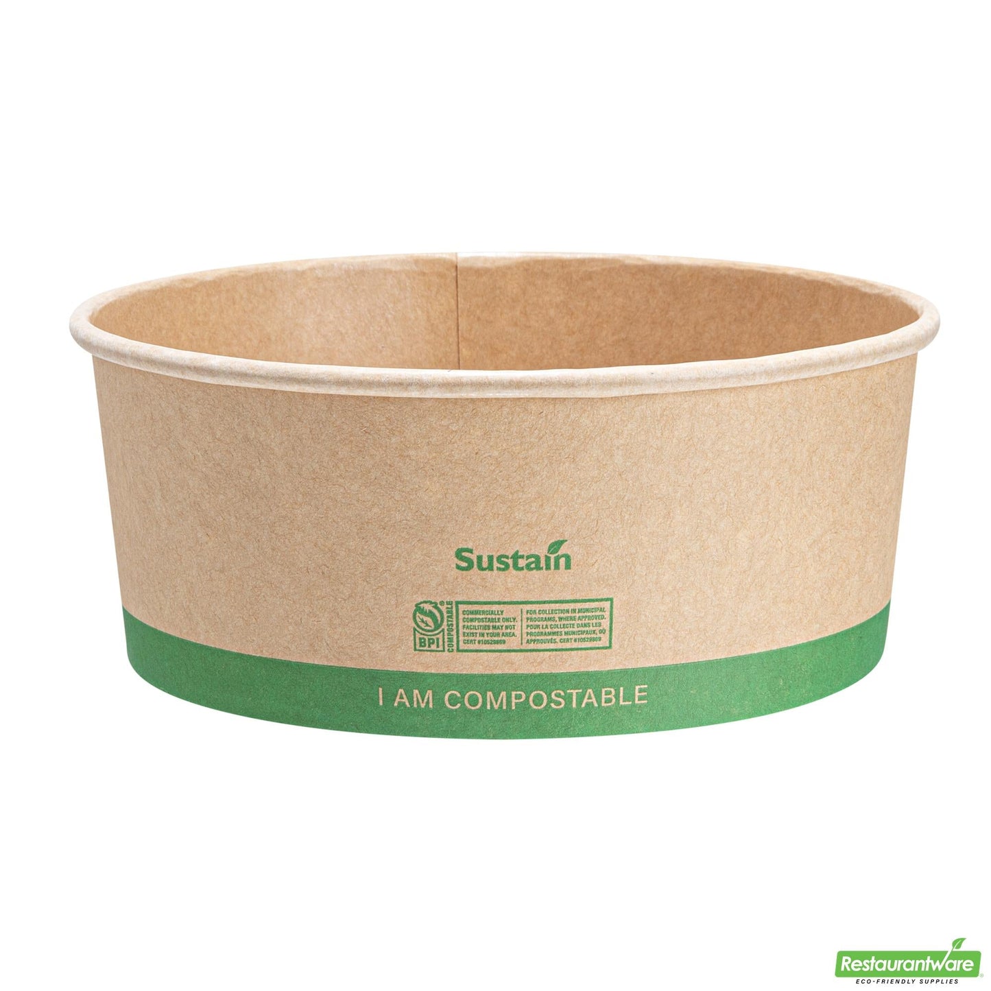 Wholesale Restaurantware 37 Oz Round Kraft Paper Take Out Container - Compostable - 6.5" X 6.5" X 2.6"- Bulk