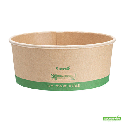 Wholesale Restaurantware 37 Oz Round Kraft Paper Take Out Container - Compostable - 6.5" X 6.5" X 2.6"- Bulk