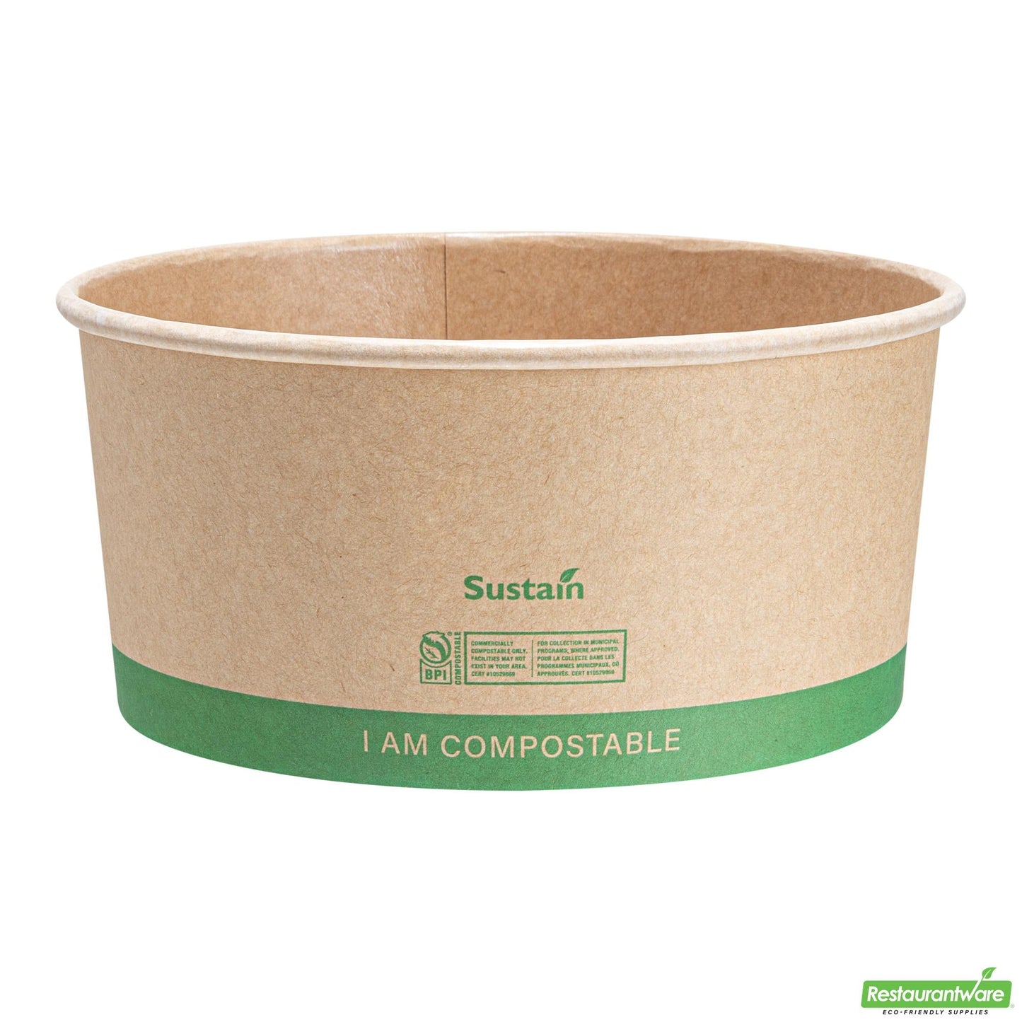 Wholesale Restaurantware 44 Oz Round Kraft Paper Take Out Container - Compostable - 6.5" X 6.5" X 3"- Bulk