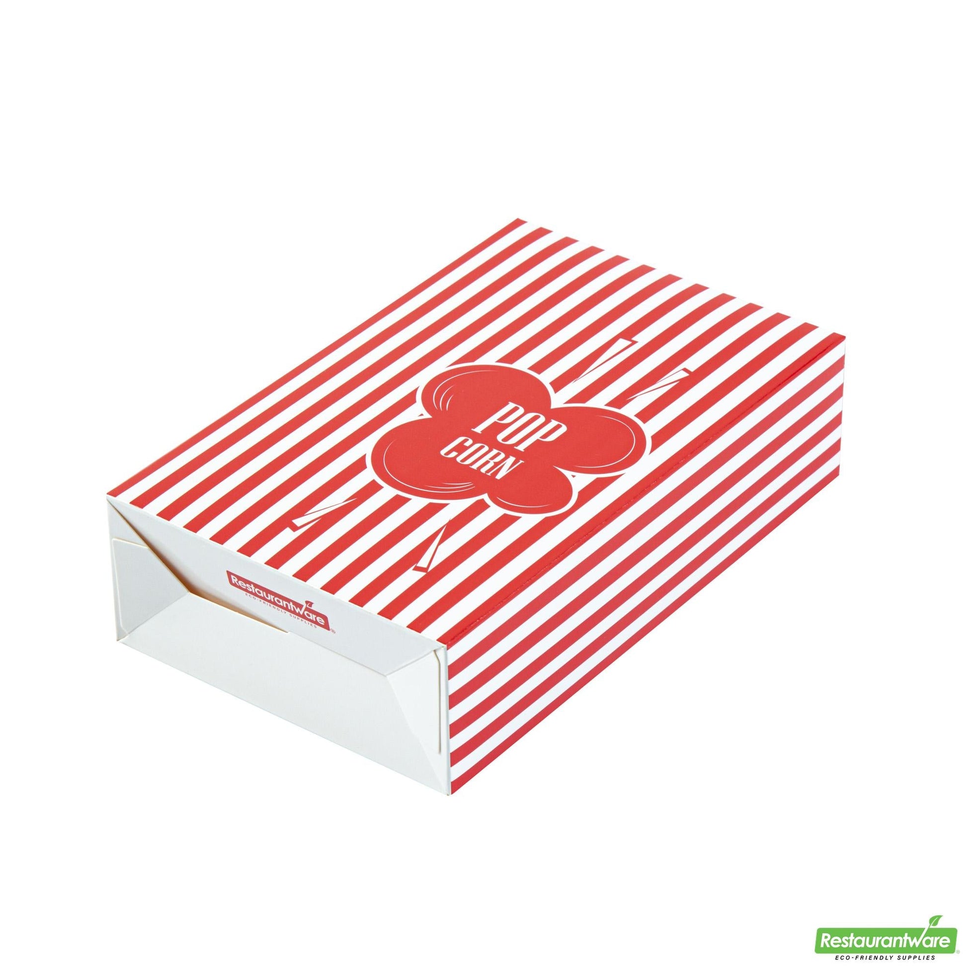 Wholesale Restaurantware Bio Tek 1.25 Oz Red Paper Popcorn Box - 4 3/4" X 2" X 7 1/2" - 400 Count Box- Bulk