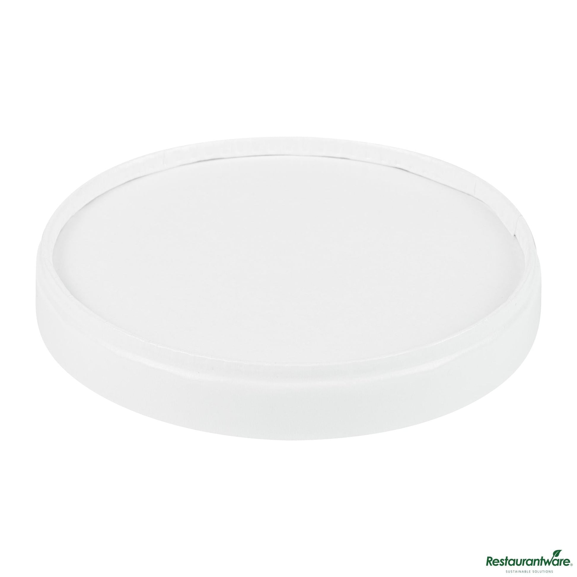 Wholesale Restaurantware Round White Paper Lid - Fits 8 Oz to Go Cup, with Spoon - 3.8" X 3.8" X 0.6"- Bulk