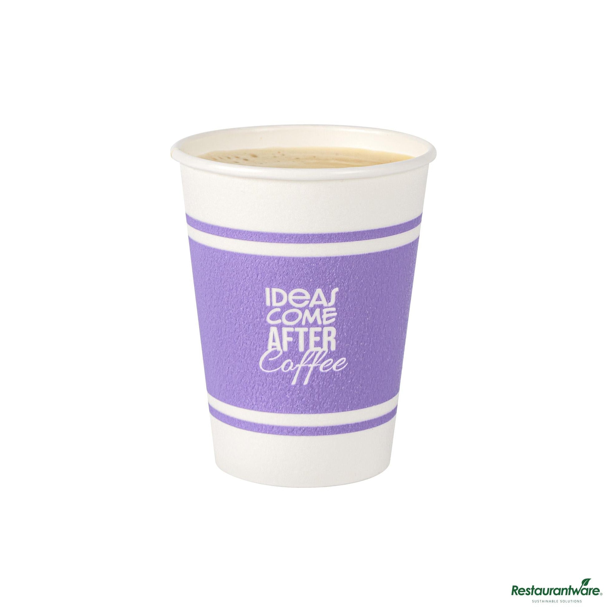 Wholesale Restaurantware 12 Oz Purple Paper Insulated Hot Cup - 2.3" X 2.3" X 4.3"- Bulk