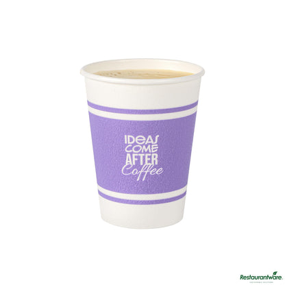Wholesale Restaurantware 12 Oz Purple Paper Insulated Hot Cup - 2.3" X 2.3" X 4.3"- Bulk
