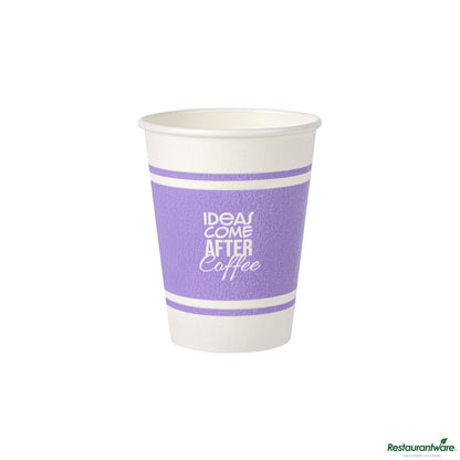 Wholesale Restaurantware 12 Oz Purple Paper Insulated Hot Cup - 2.3" X 2.3" X 4.3"- Bulk