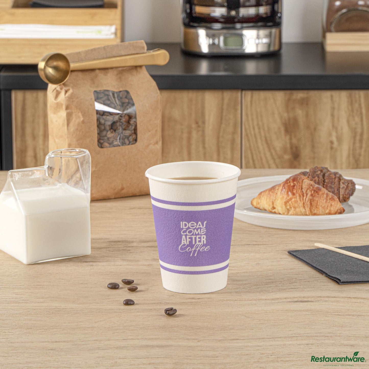 Wholesale Restaurantware 12 Oz Purple Paper Insulated Hot Cup - 2.3" X 2.3" X 4.3"- Bulk