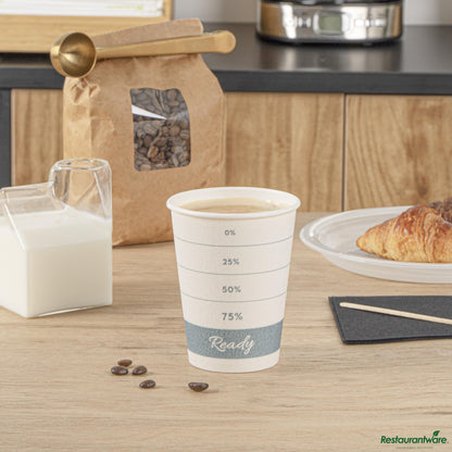 Restaurantware 12 Oz Green Paper Insulated Hot Cup - 2.3" X 2.3" X 4.3"